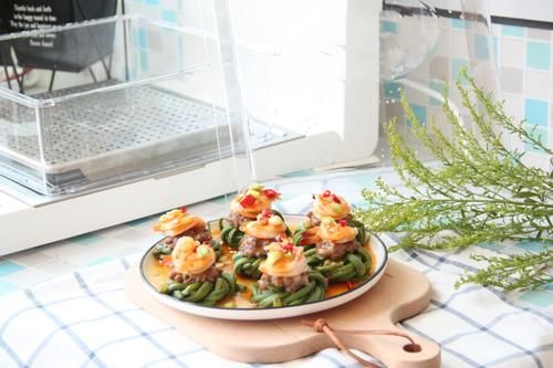 蒸出来的美味，豆角虾仁的完美组合，荤素搭配，鲜味十足