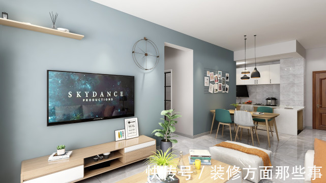 北欧风|111平北欧风三居室,全屋背景墙采用的是豆绿色设计,清爽舒适