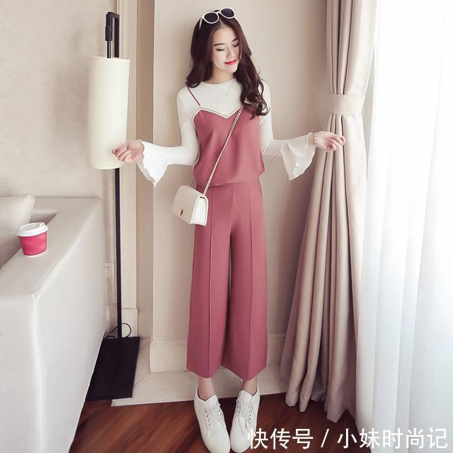 针织 春天就想穿得舒适休闲一些,这8款阔腿裤套装时尚又减龄