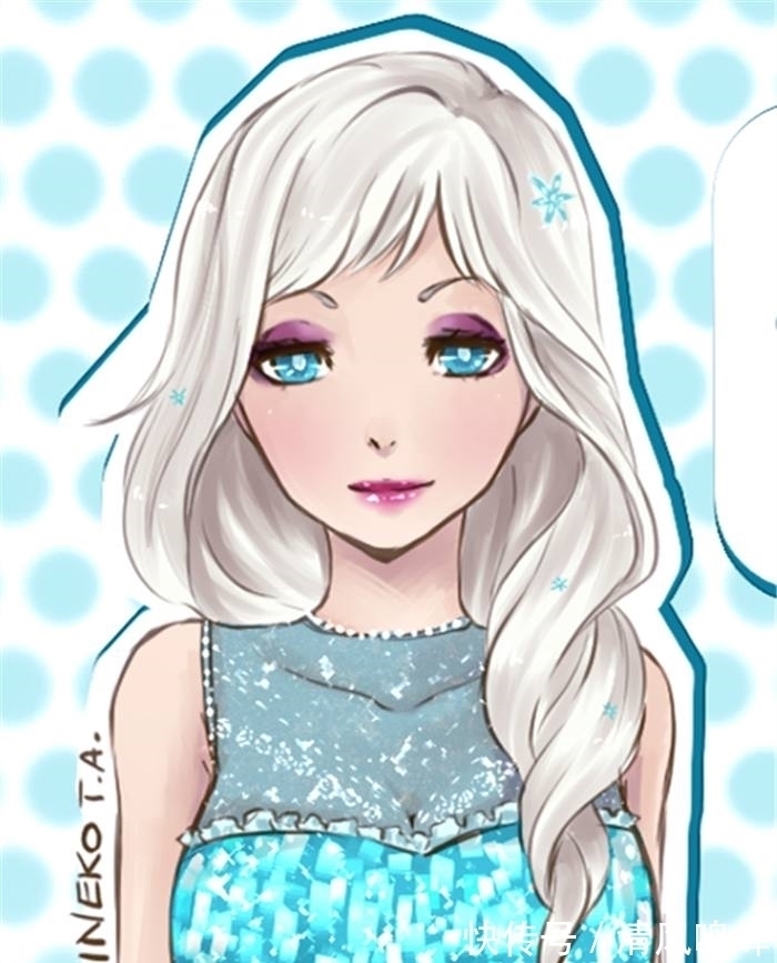 迪士尼公主&插画师将迪士尼公主绘成流行概念风格,使之充满少女活力