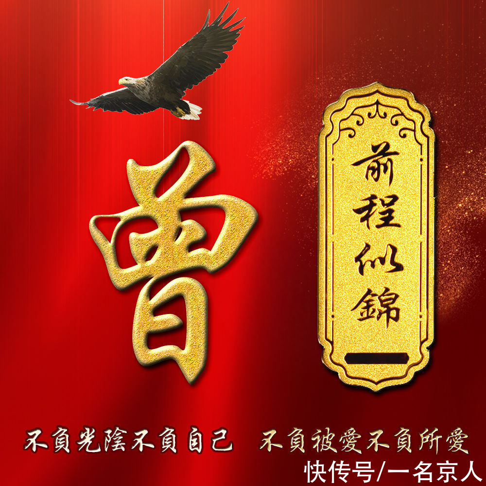 励志|励志红色精品头像，金色姓氏闪耀其中，个性令牌好运全来