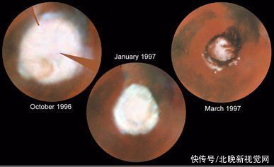 火星的两极也是冰雪世界吗？神秘物质、陨石坑冰湖引猜想