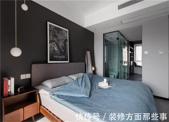 马桶处|136平现代三居室,在黑白灰中加入孔雀绿色点缀确实漂亮