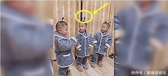 三胞胎|妈妈想要个小棉袄,就把三胞胎儿子打扮成了这个样子,看后不许笑