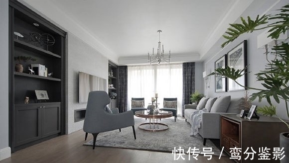 装饰|133㎡高级灰时尚轻奢空间，优雅的质感，嵌入式电视柜真实用