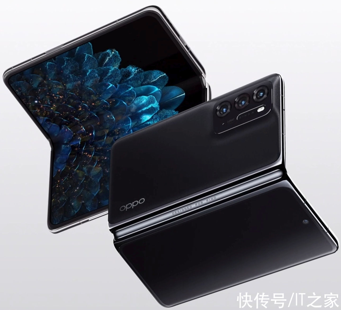 渲染图|OPPO Find N 折叠屏手机官方渲染图曝光：后置三摄、侧面指纹