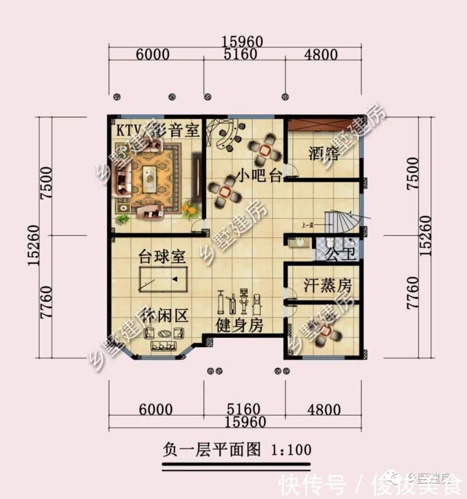 台球室|15×17米三层自建别墅，极具奢华美观，尽显富贵之态