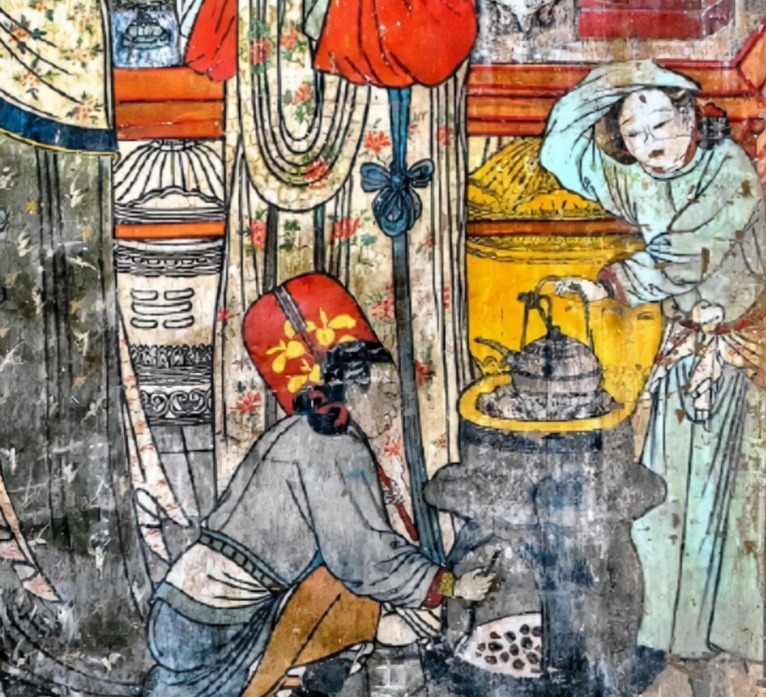 明应王殿#山西广胜寺的明应王殿内,有一个《尚食图》,里面竟有“土冰箱”