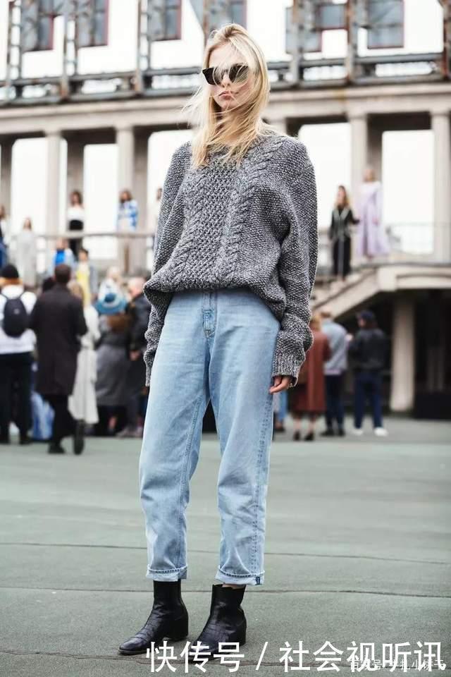 最近火了一种穿法“毛衣＋牛仔裤”，优雅又时尚，回头率十足