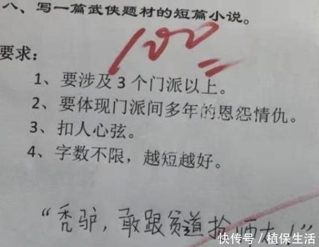 小学生写9字作文，老师却给了100分网友笑得肚子疼