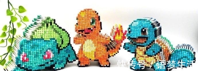 像素|用棉签画出《精灵宝可梦》,自带3D立体效果,完美还原童年像素风