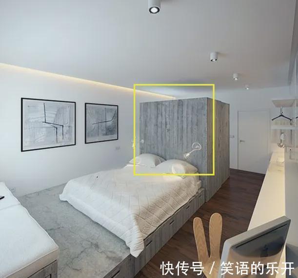 电视|小户型的卧室不用封死,隔断这样设计,当电视墙当置物架,更好用