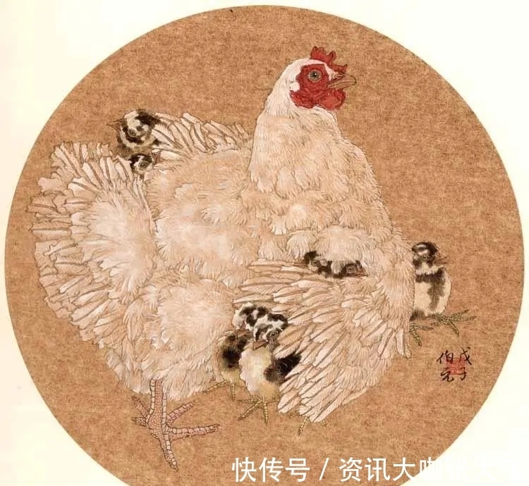 乡土|中国画|邓伯元的花鸟画,极富乡土气息,他笔下的鸡,栩栩如生!