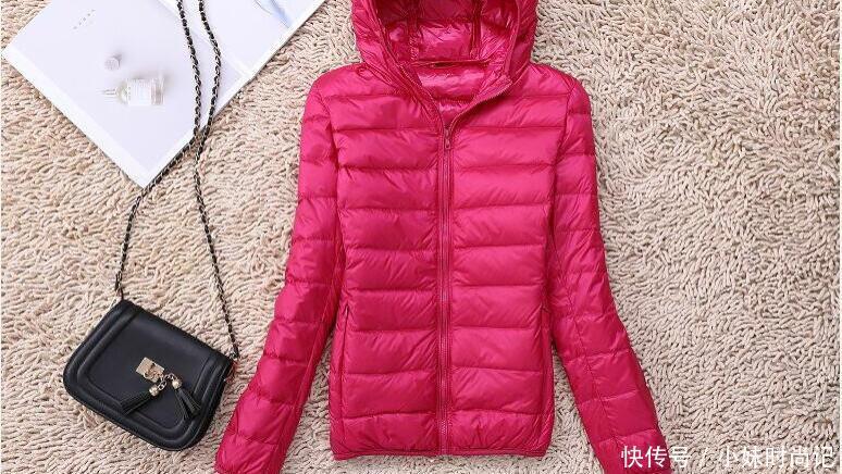 连帽|时尚轻薄的羽绒服, 连帽温暖显脸小, 无异味不钻绒