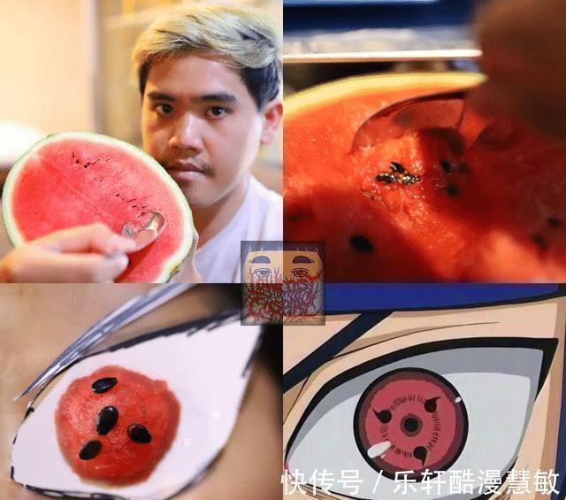 小哥|泰国小哥用水果cos火影忍者,香蕉诠释六道鸣人,西瓜当写轮眼