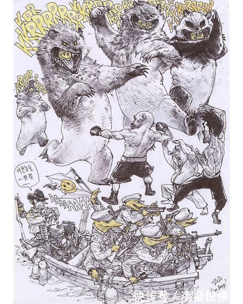 金政基!每天坚持画12个小时,“速写之神”金政基的无草稿速写