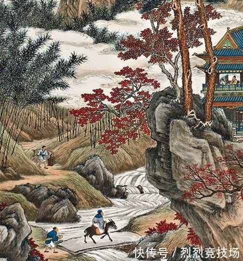 技法!常见题材也可以画出新鲜感,张石园绘《携琴访友》