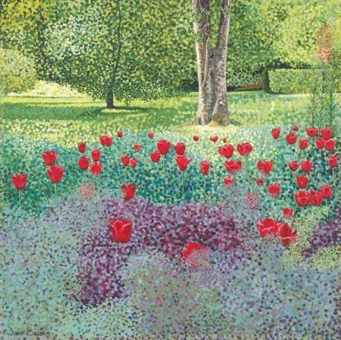 l她的画只用点,点了11年,点出了美到窒息的花园!