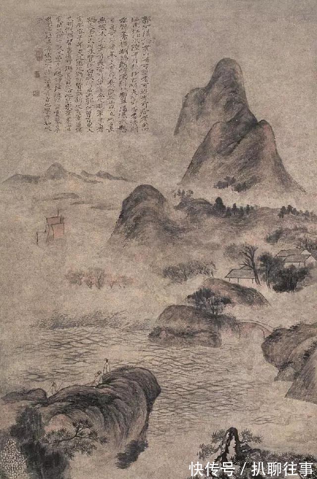 水墨纸本|清初四大画僧笔下的意境山水，不只是养眼