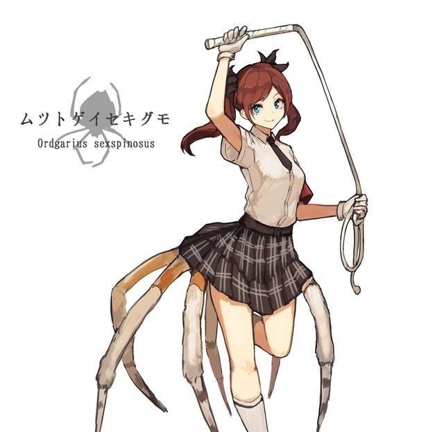 拟人|蜘蛛也能变成美少女这位画师口味太硬核,但仔细一看还挺可爱