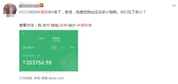 账单|敢看吗？2020微信年度账单上线！网友们反应出奇一致…