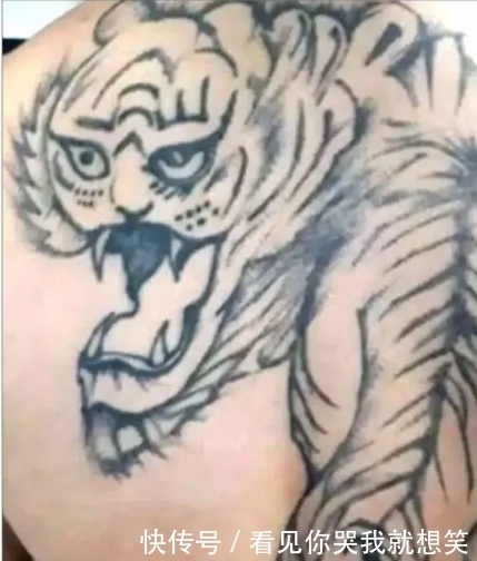 奇葩纹身,老虎我忍了,这个像开车的是什么情况?