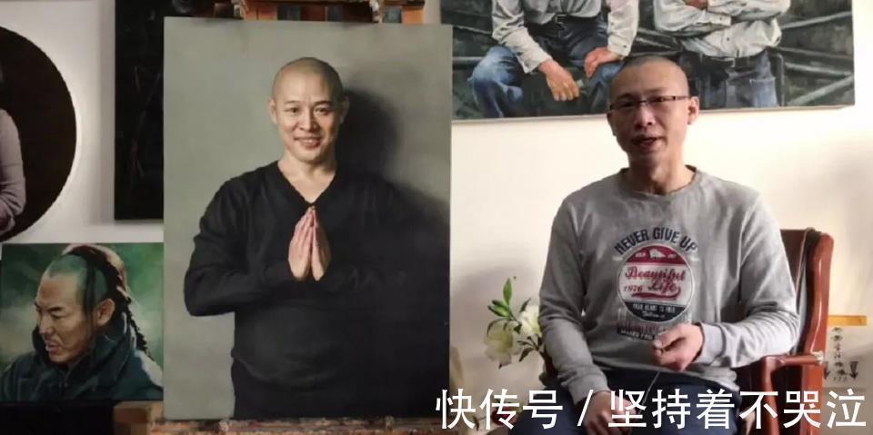 李连杰@85后小伙连续40天画李连杰,网友:太像了,简直跟真人一样