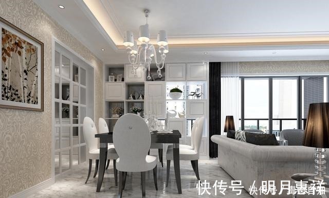 柜门|139平米简欧风格，入户玄关一整排的白色百叶柜门，整体又好看！