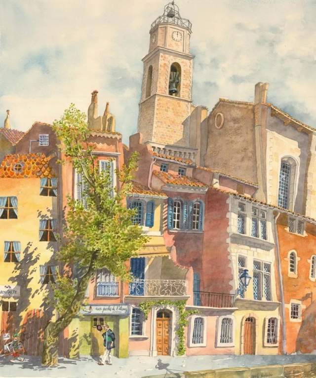 水彩&颇有想象力的插画:童话故事般的建筑水彩