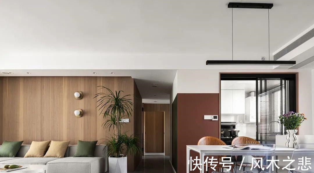 门洞|109㎡四口之家,全屋配色太清爽,三室两厅不压抑!