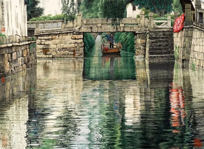贺天健&吕吉人笔下的水韵江南,美在意境!