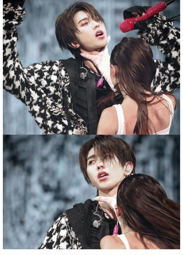 女友|蔡徐坤演唱会与女舞者借位吻,舞台效果拉满太撩人,女友粉直呼“看哭了”