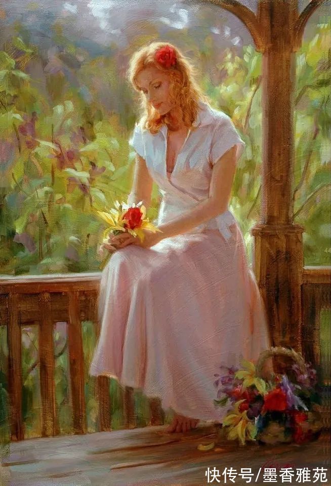 美国&美国性感美女油画,逼真动人