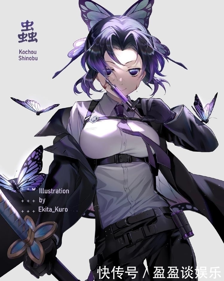 列车篇|画家绘出《鬼灭之刃》的同人图,全套西装革履,颜值达到顶峰