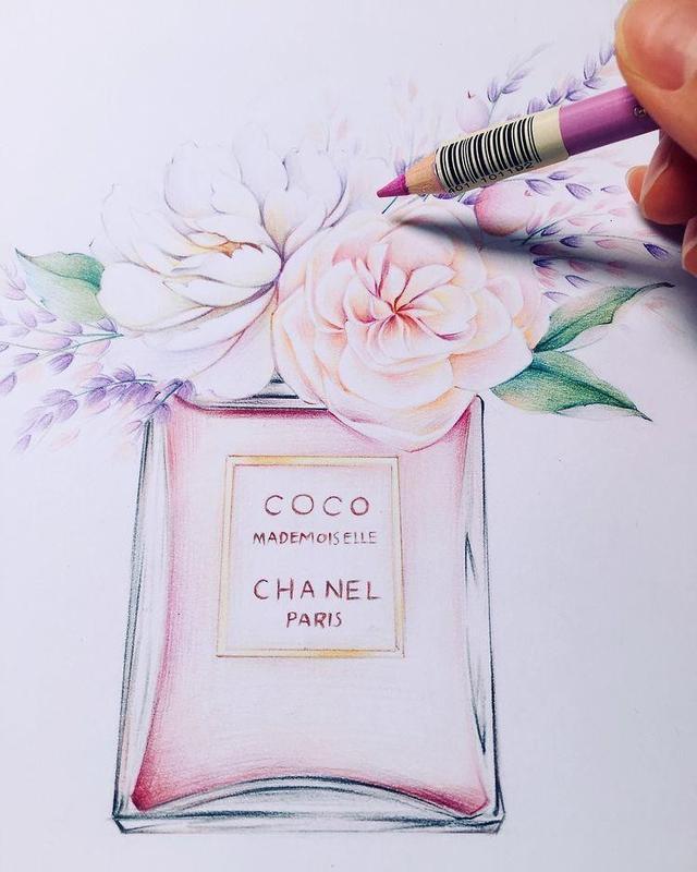 香水瓶|画画如何不“歪”,运用整体概括思维找型,香奈儿CoCo,彩铅教程