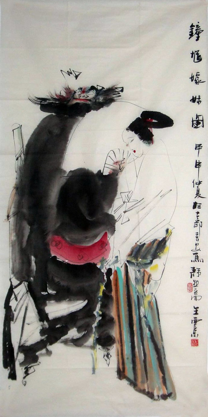 绘画作品@王西京的人物绘画作品,太有个性了!