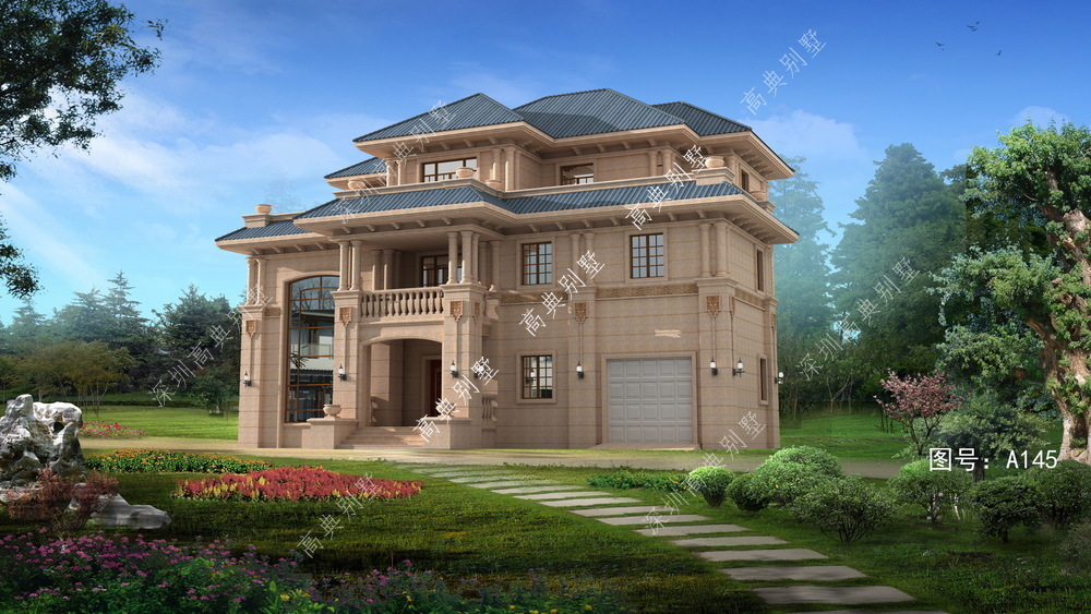 乡村|这款欧式乡村别墅户型，室内设有健身房、KTV等娱乐功能。