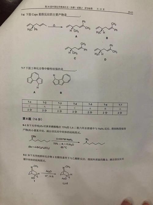 化学|试题丨2020年第34届化学奥林匹克决赛理论试题及答案！