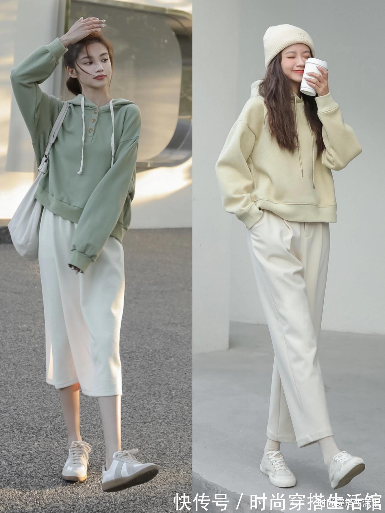 浅色系 春节拜年卫衣怎么穿更洋气?有这“3裤2鞋”就够了,谁见谁夸好看