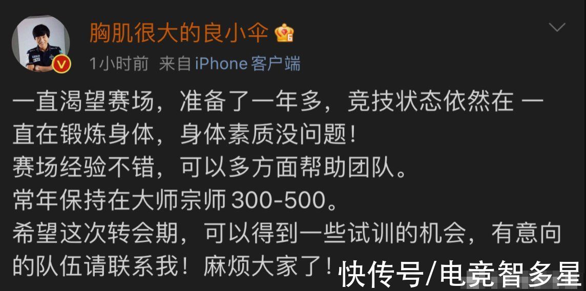 职业赛场|老将在今年都活跃起来？小伞称想回到职业赛场，网友纷纷瑞思拜