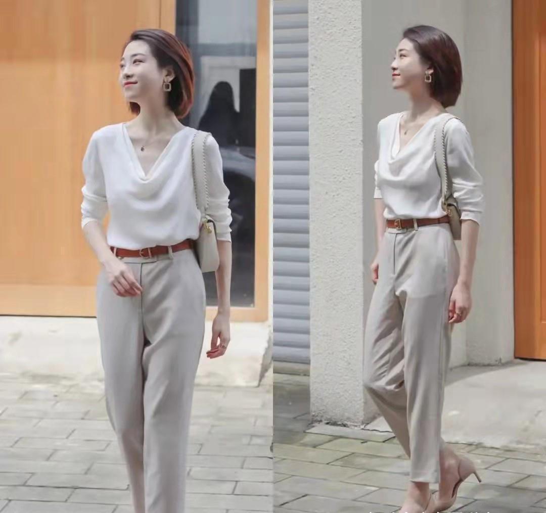 缎面 有气质的女人穿得都很“素”,3种搭配小原则,极简风穿出高级感