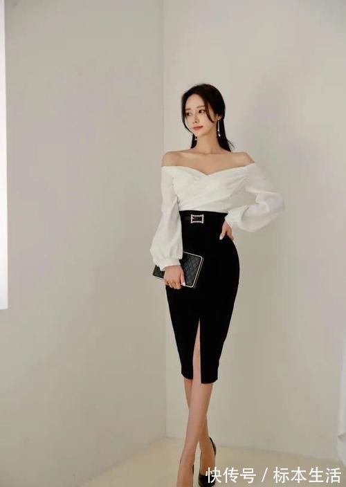 美女 美女穿搭:水仙露肩套裙,露出迷人香肩,令人沉醉!