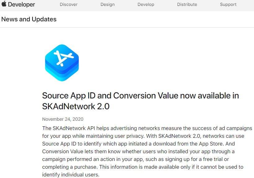 App|苹果：SKAdNetwork 现已支持来源 App ID