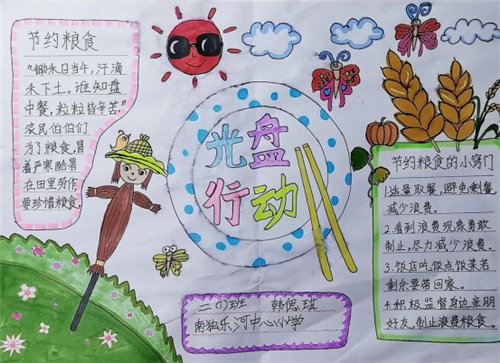  河镇|平谷区南独乐河镇“光盘行动 ”主题绘画手抄报来啦