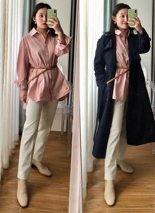 “衬衫塞裤子”穿法太普通了，今春流行“衬衫＋腰带”，很高级