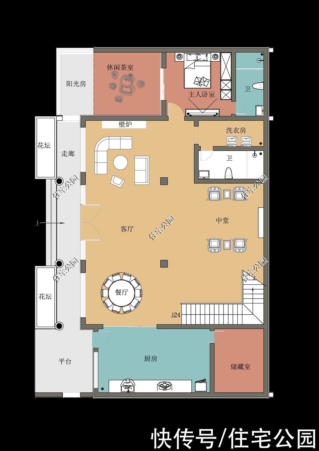 建筑|19×11米新中式小院，盖房选这套就对了，屋顶天窗、阳光房全都有