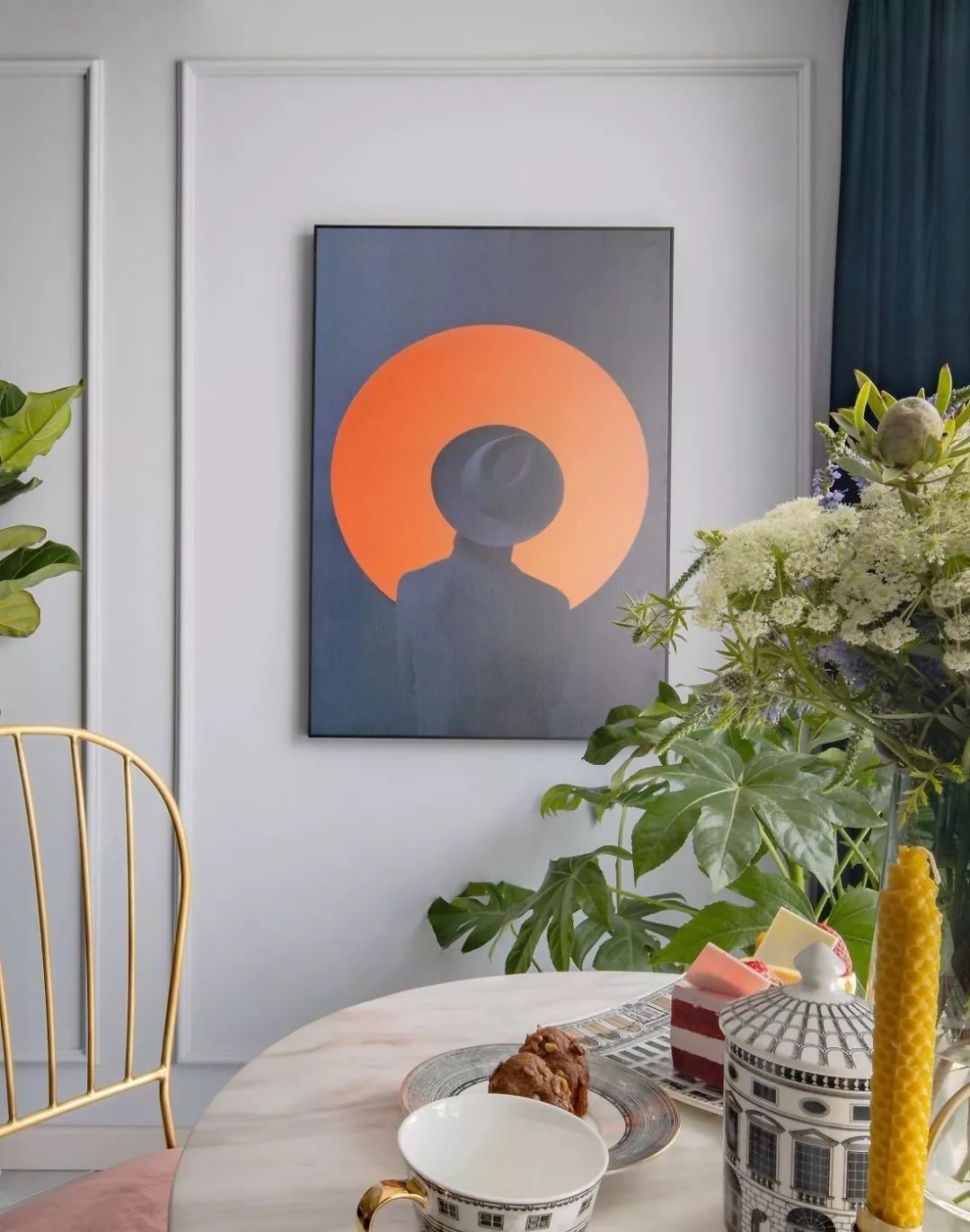 优雅|100㎡轻奢现代欧式风，大胆的色彩搭配，装出别样的优雅格调！