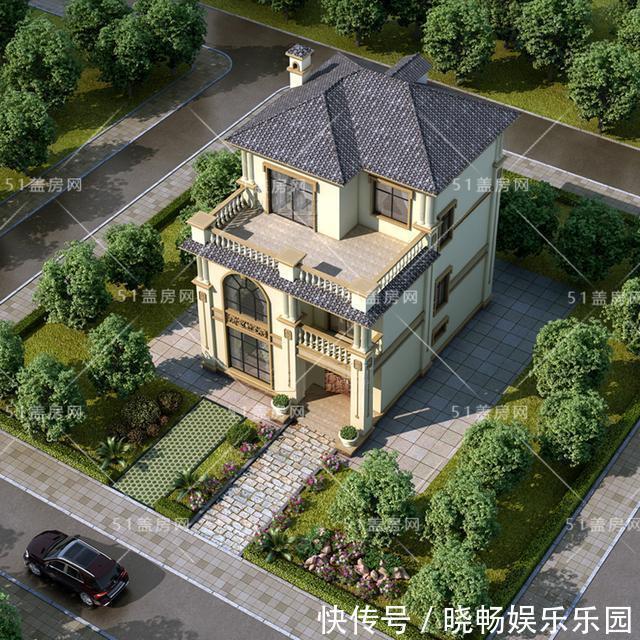 别墅|两款火遍农村的三层带阳台小别墅,占地100平米这样设计就对了