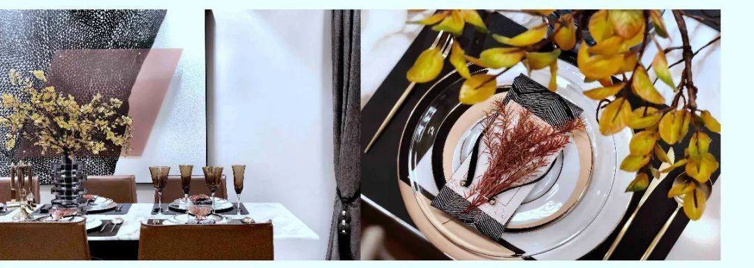 软装|180㎡现代时尚,中性色的空间,暗橙色点缀,带来稳重端庄的氛围