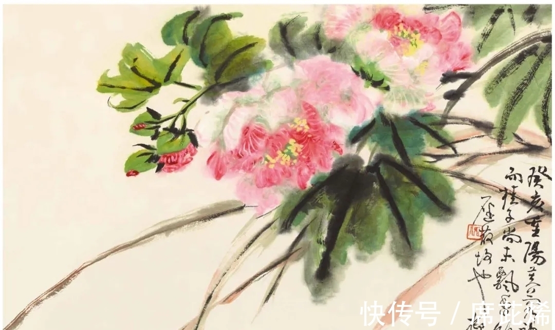 中国画#他一手花鸟得南田遗韵,清雅明丽,恰似清风徐来|陆抑非花鸟画